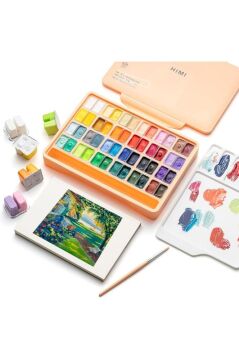 HIMI Twin Cup Gouache Set 48 Renk x 12 gr Guaj Boya (Peach Fuzz Case)