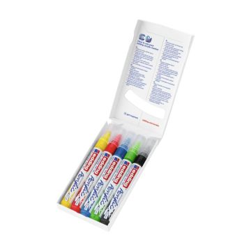 Edding 5100 Akrilik Markör 5’Li Paket (Temel) - Siyah Kırmızı Mavi Sarı Sarı-Yeşil - 2-3 Mm’Lik Yuvarlak Uç