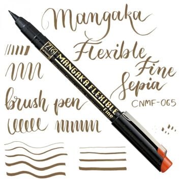 Zig Cartoonist Mangaka Flexible Çizim Kalemi Fine Uç Sepia 065