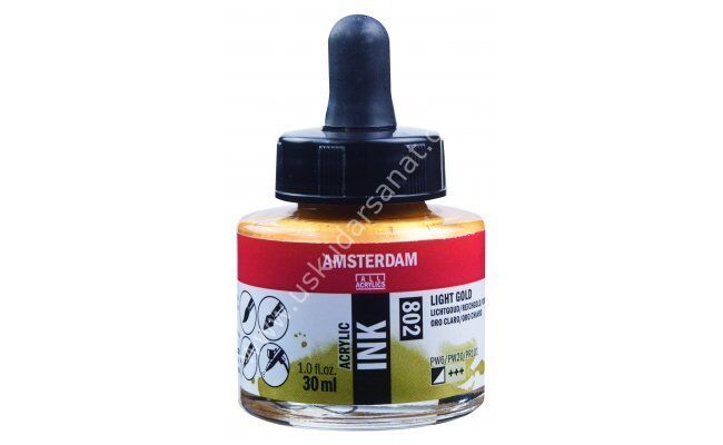 Amsterdam Sıvı Akrilik Mürekkep 30ml 802 Light Gold