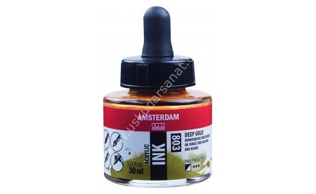 Amsterdam Sıvı Akrilik Mürekkep 30ml 803 Deep Gold