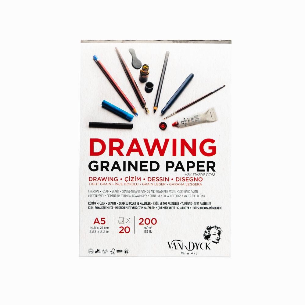 Van Dyck Dokulu Çizim Defteri A5 200gr 20sf