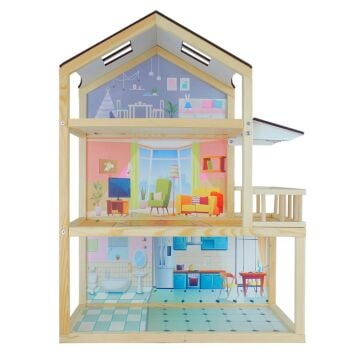 EV17 Doğal Ağaç Çocuk Oyun Evi