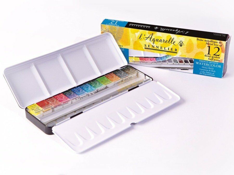 Sennelier  Aquarelle Suluboya Yarım Tablet 12 Renk