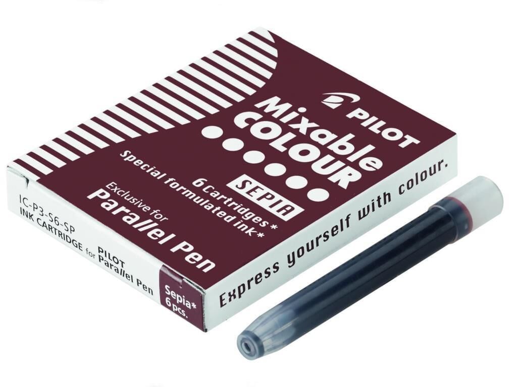 Pilot Parallel Pen Kaligrafi Kalemi Kartuşu- yedeği Sepia(kahve) 6'lı Set