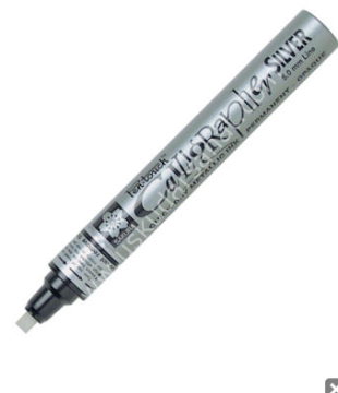 Sakura Pen - Touch Medium Kaligrafi Kalemi Düz Kesik Uç 5 mm Silver 53