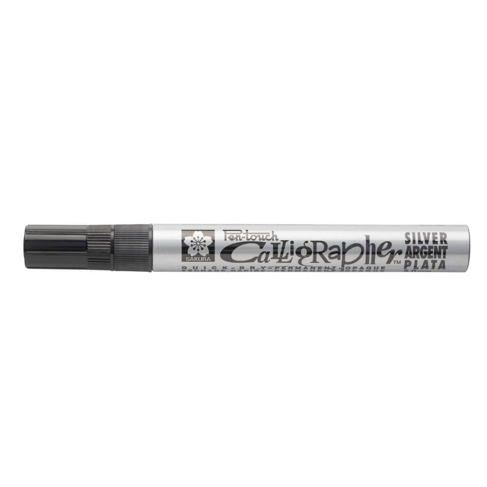 Sakura Pen - Touch Medium Kaligrafi Kalemi Düz Kesik Uç 5 mm Silver 53