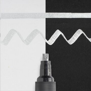Sakura Pen - Touch Medium Kaligrafi Kalemi Düz Kesik Uç 5 mm Silver 53