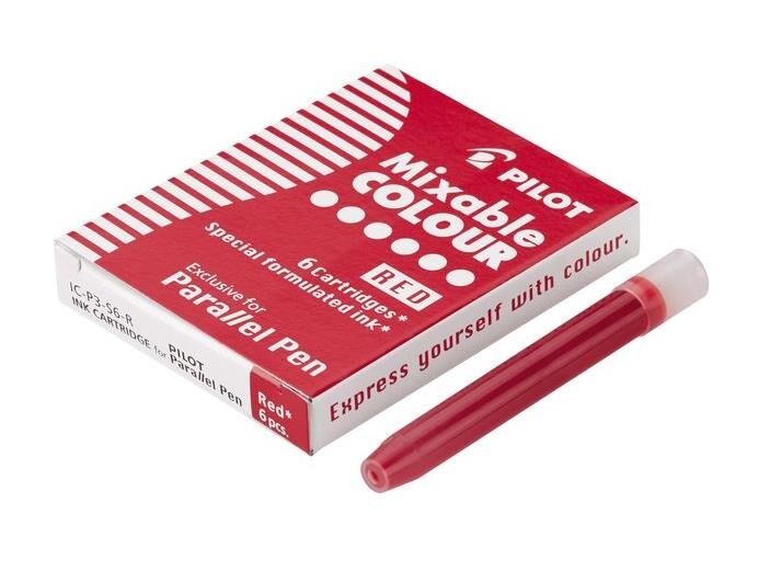 Pilot Parallel Pen Kaligrafi Kalemi Kartuşu- yedeği Red(kırmızı) 6'lı Set