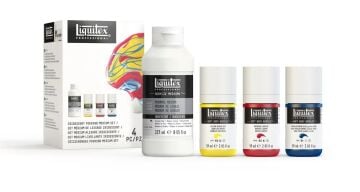 Liquitex Professional Akrilik Sedefli Pouring Medyum + Soft Body Akrilik Seti
