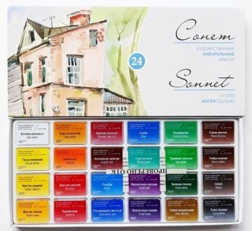 St. Petersburg Sonnet Studio Tablet Suluboya 24 renk