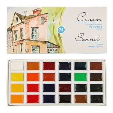St. Petersburg Sonnet Studio Tablet Suluboya 24 renk