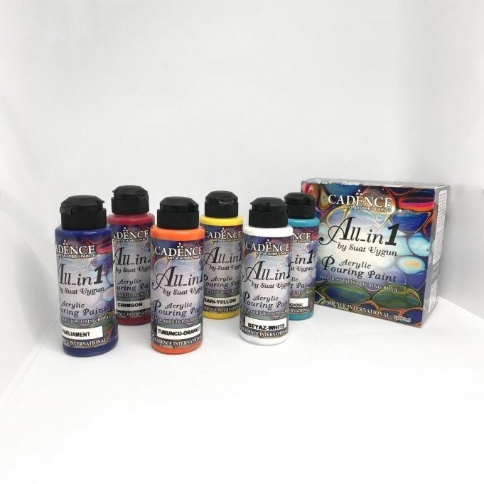 Cadence Hazır Akrilik Pouring Boya Seti 6'lı Set