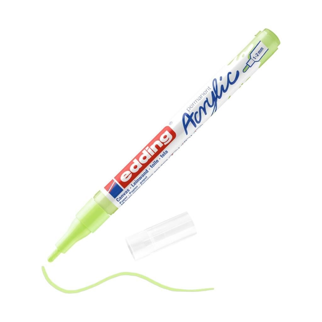 Edding 5300 İnce Uçlu Akrilik Markör - Pastel-Yeşil - 1-2 Mm’Lik İnce Yuvarlak Uç