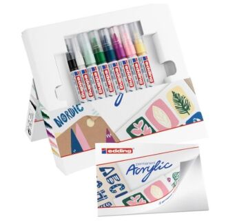 Edding Kolay Başlangıç Seti - 8’li akrilik markör seti (nordic)