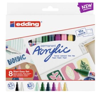 Edding Kolay Başlangıç Seti - 8’li akrilik markör seti (nordic)