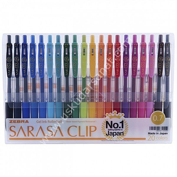 Zebra Sarasa Clip Jel Kalem 0.7 20'lu Set