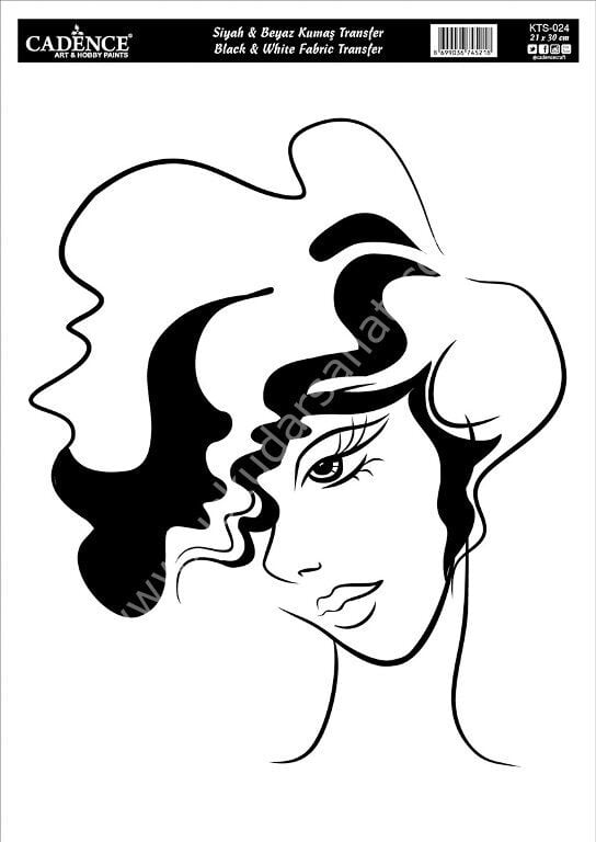 Cadence Kolay - Hazır Siyah Beyaz Kumaş Transfer 21x30 A4 KTS-024