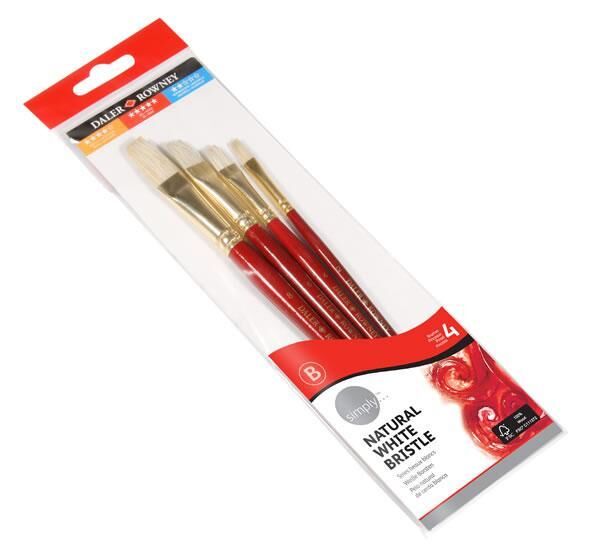 D.Rowney Simply  Kısa Saplı Doğal Fırça Seti 4' lü 40400