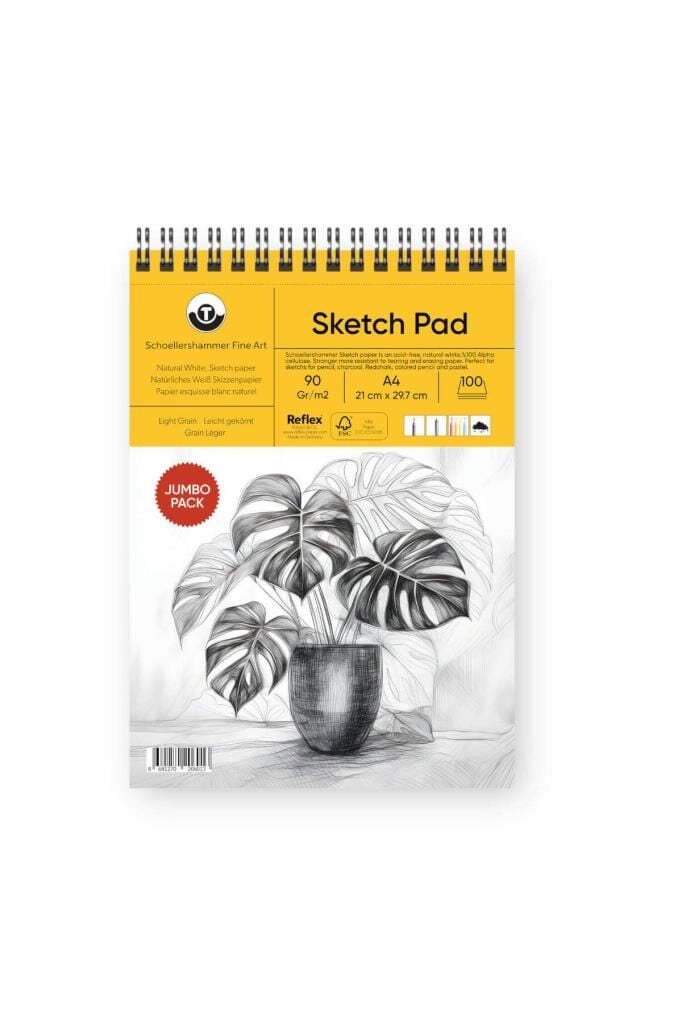 Schoellershammer Jumbo Sketch Pad Eskiz Defteri 90 gr A4 100 Yaprak Naturel Beyaz