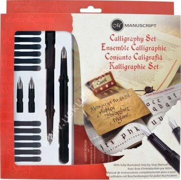 Manuscript Kaligrafi Kalemleri Calligraphy Sola Eğimli Kesik Seti MC146L