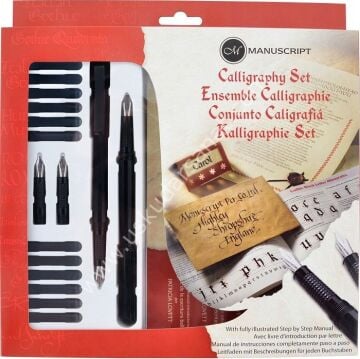 Manuscript Kaligrafi Kalemleri Calligraphy Sola Eğimli Kesik Seti MC146L