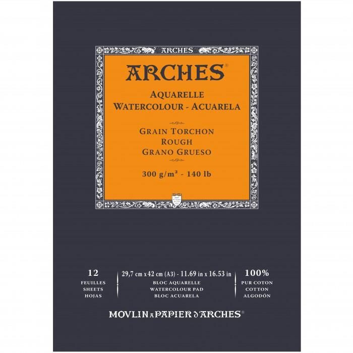 Arches Suluboya Blok Doğal Beyaz Dokulu 140lb 300gr 21x29,7 A4 12 Yaprak