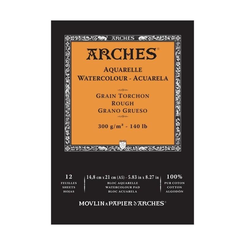 Arches Suluboya Blok Doğal Beyaz Dokulu 140lb 300gr 14,8x21 A5 12 Yaprak