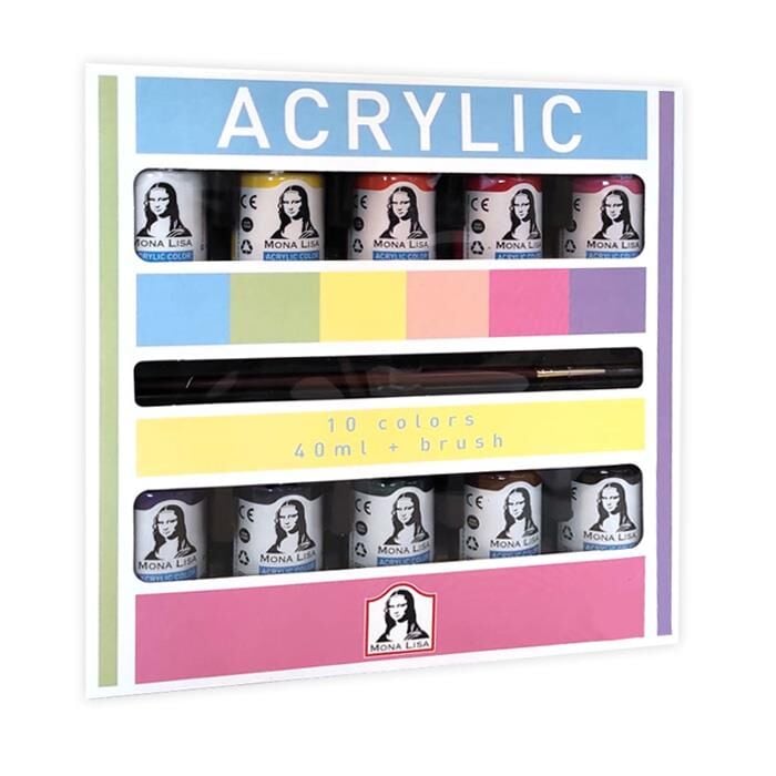 Südor Monalisa Akrilik 10 Renk X 40 ml + Fırça