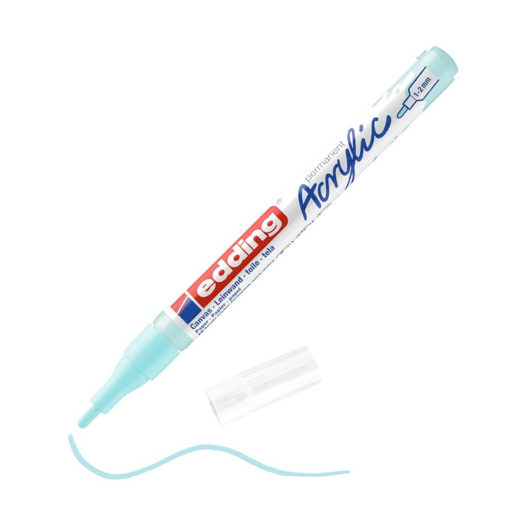 Edding 5300 İnce Uçlu Akrilik Markör - Pastel-Mavi - 1-2 Mm’Lik İnce Yuvarlak Uç