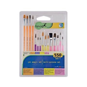 Fanart Academy 550 Seri Fırça Seti 1 15'li