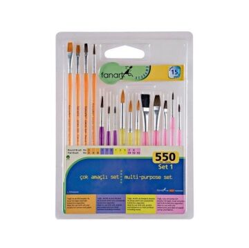 Fanart Academy 550 Seri Fırça Seti 1 15'li