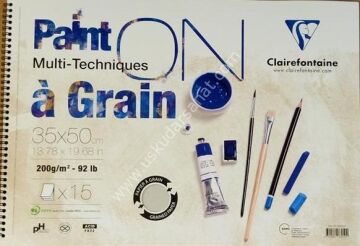 Paint - On à Grain Resim Defteri - 200gr 35X50 15Yaprak Kısa Kenarı Spiralli