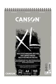 Canson XL Sand Grain Gri Dry Mixed Media Blok 160 gr. A4 40 yp.