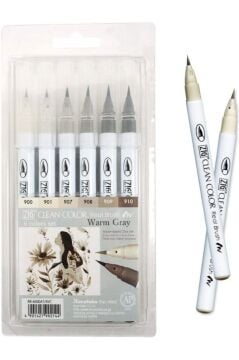 Zig Clean Color Real Brush 6'lı Warm Grey Set