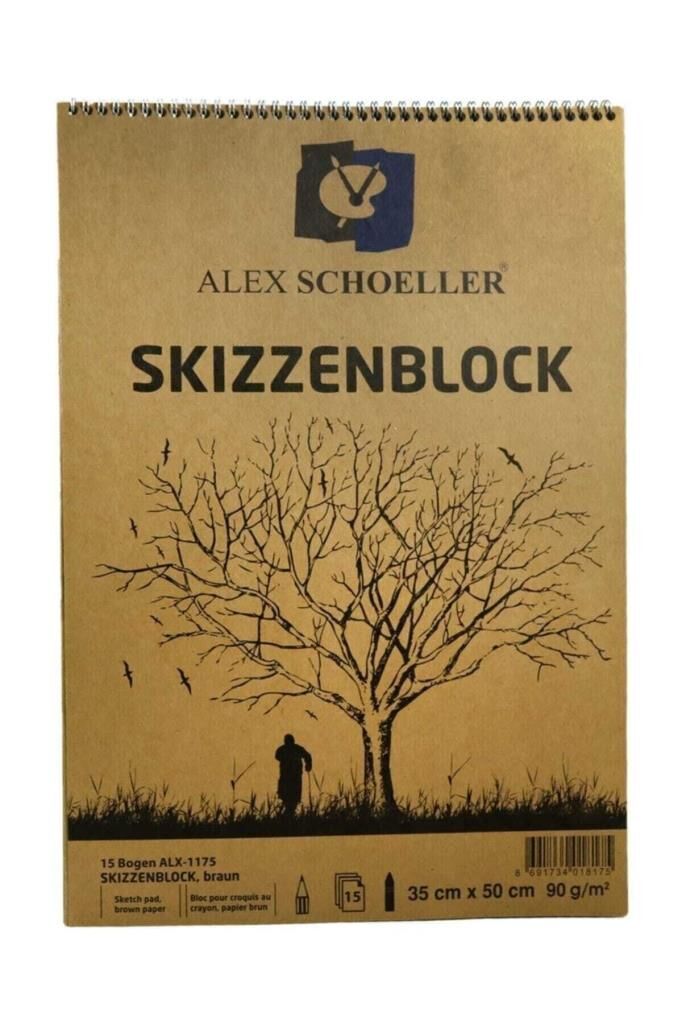 Alex Schoeller Kraft Spiralli Eskiz Blok 90gr 35X50 15 Yaprak