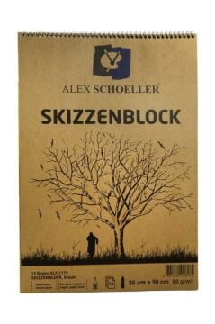Alex Schoeller Kraft Spiralli Eskiz Blok 90gr 35X50 15 Yaprak