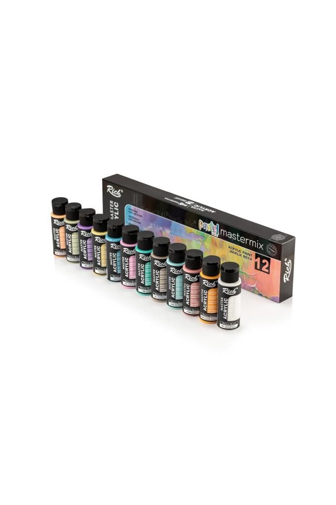 Rich Mastermix Akrilik Boya Pastel Renkler 12x60cc