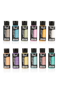 Rich Mastermix Akrilik Boya Pastel Renkler 12x60cc