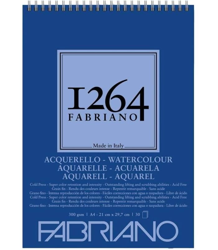 Fabriano 1264 Suluboya Defteri Spiralli 300 gr. 30 Yp. A4