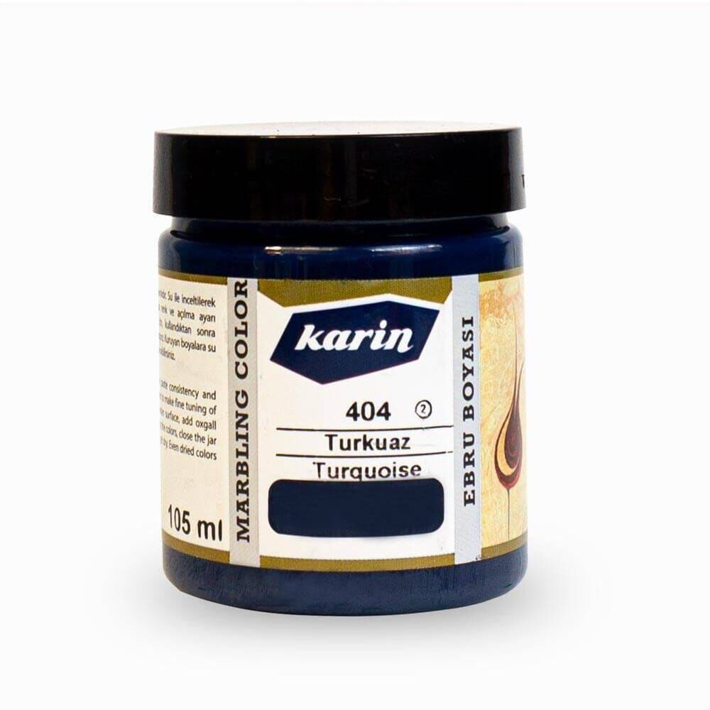 Karin Ezilmiş Geleneksel Ebru Boyası 105 ml 404 Turkuaz