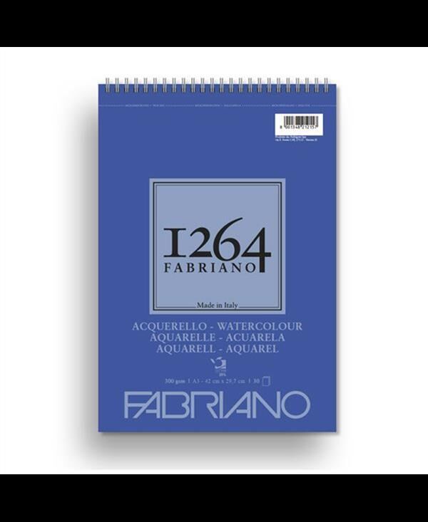 Fabriano 1264 Suluboya Defteri Spiralli 300 gr. 20 Yp. A3