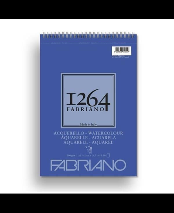 Fabriano 1264 Suluboya Defteri Spiralli 300 gr. 20 Yp. A3