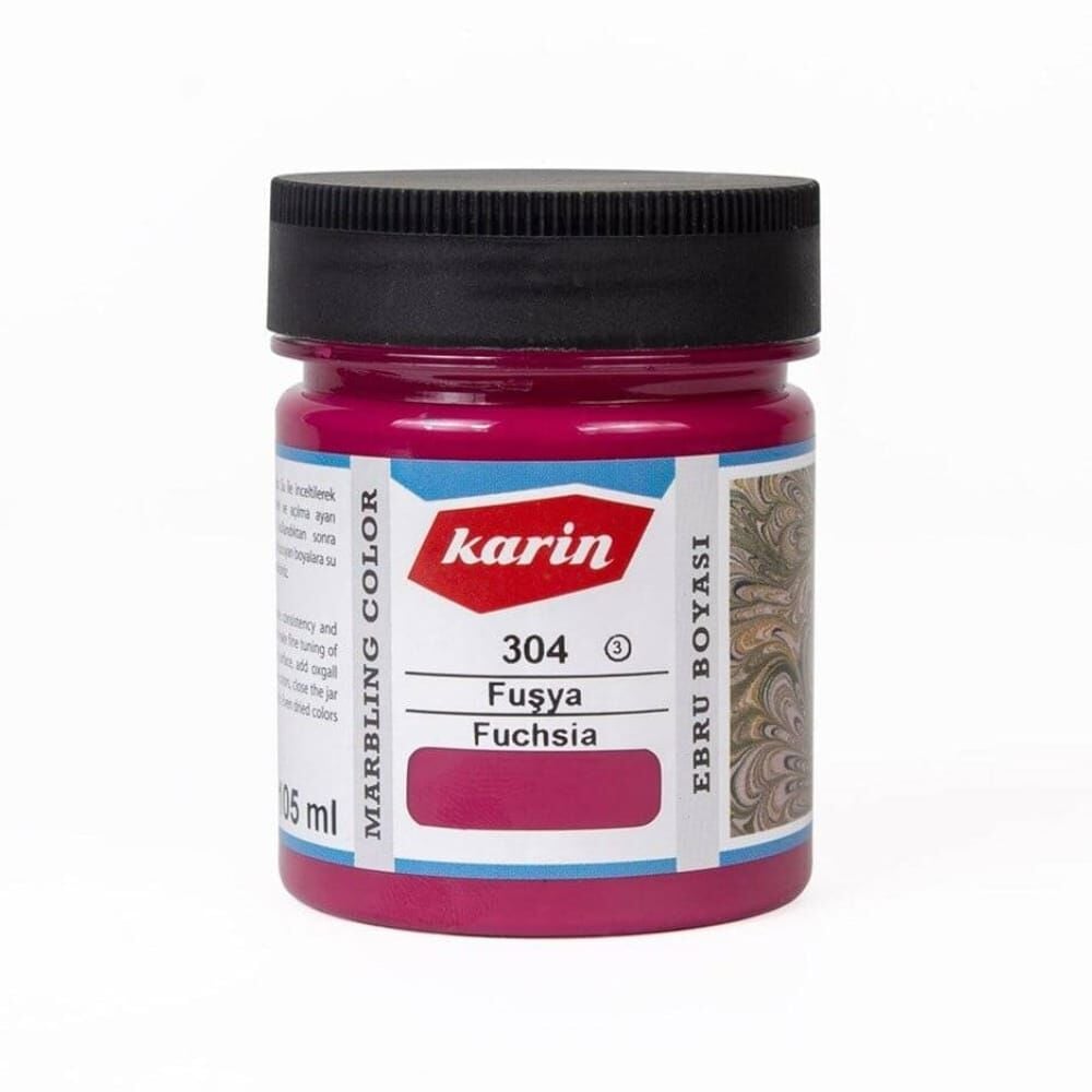 Karin Ezilmiş Geleneksel Ebru Boyası 105 ml 304 Fuşya