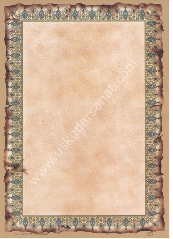 Tezhip Desenli Mat Kuşe A4 5 Adet Set 017