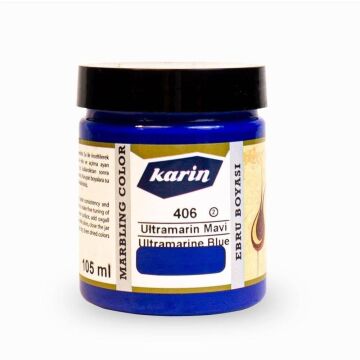 Karin Ezilmiş Geleneksel Ebru Boyası 105 ml 406 Ultramarıne Mavi