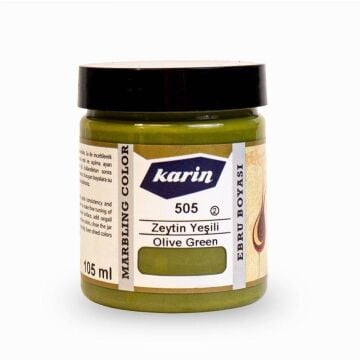 Karin Ezilmiş Geleneksel Ebru Boyası 105 ml 505 Zeytin Yeşili