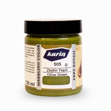 Karin Ezilmiş Geleneksel Ebru Boyası 105 ml 505 Zeytin Yeşili