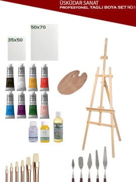 Profesyonel yağlı boya seti - Başlangıç yağlı boya seti - Yağlıboya set