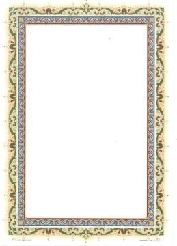 Tezhip Desenli Mat Kuşe A4 5 Adet Set 006